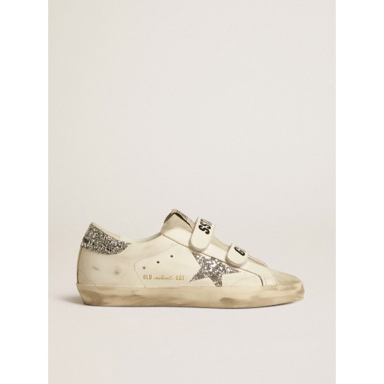 Women's Old School with silver glitter star and ice-gray suede tongue