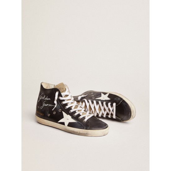 Women's Francy with black leather upper and white star