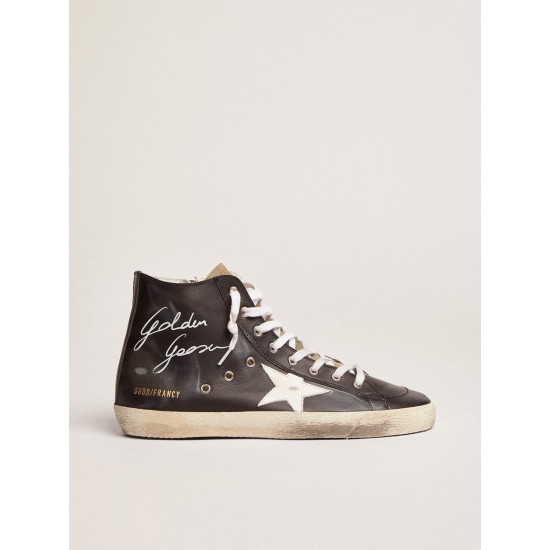Women's Francy with black leather upper and white star