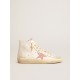 Francy in cream nappa with pink crocodile-print leather star