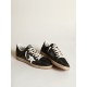 Women's Ball Star in black suede with white leather star