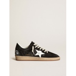 Women's Ball Star in black suede with white leather star