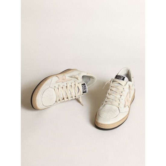 Ball Star LTD in white nappa with a salmon-pink nappa star