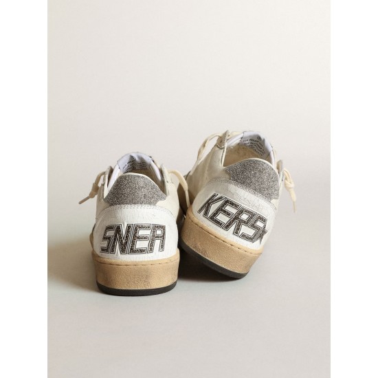 White Ball Star with a Swarovski crystal star and heel tab