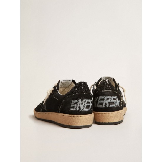 Ball Star in black mesh with black suede star