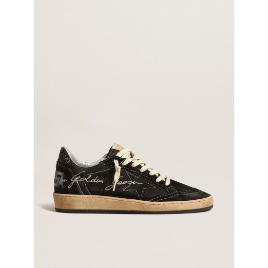 Ball Star in black mesh with black suede star