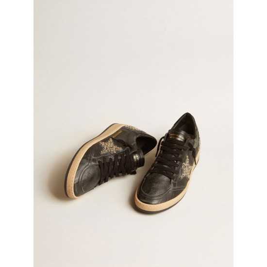 Women’s Ball Star LAB in black nappa with studded black leather star