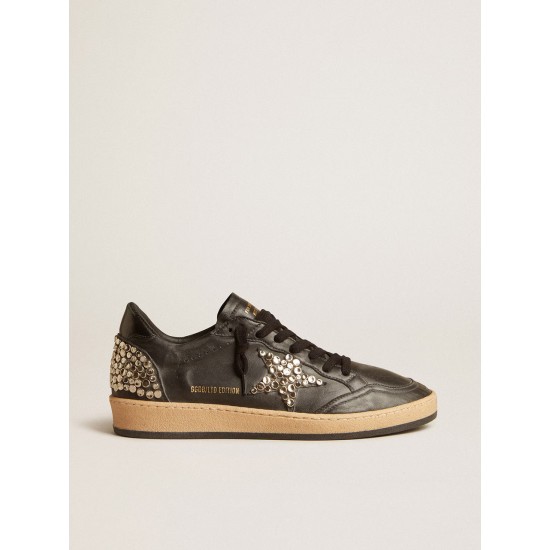 Women’s Ball Star LAB in black nappa with studded black leather star