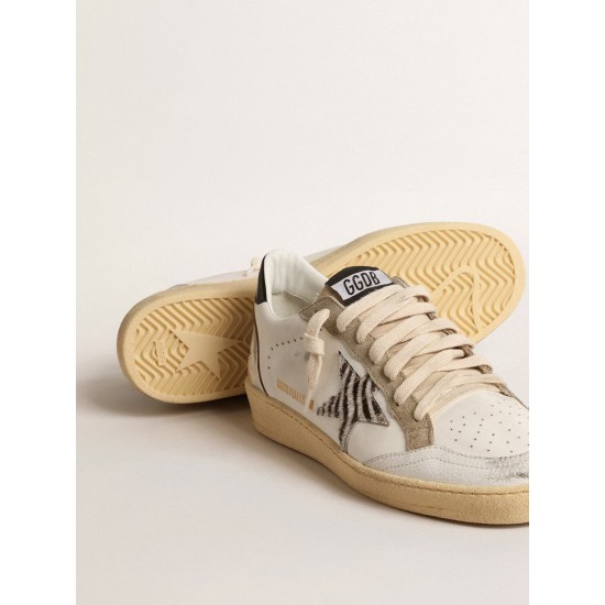 Ball Star LTD with zebra-print star and metallic leather insert
