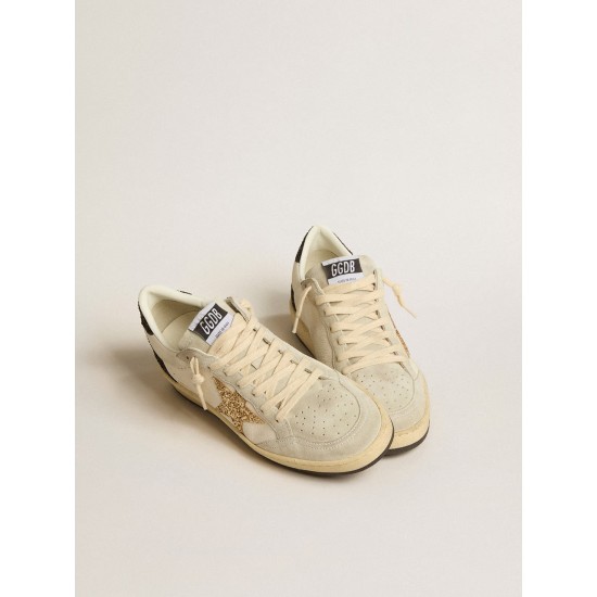 Ball Star LTD in nappa leather and suede with glitter star and black heel tab