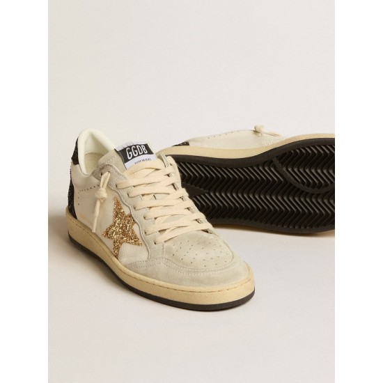 Ball Star LTD in nappa leather and suede with glitter star and black heel tab