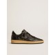 Ball Star in black nappa leather with black glitter star and suede heel tab