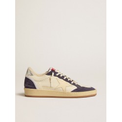 Ball Star LTD in nappa leather and suede with cream star and silver heel tab