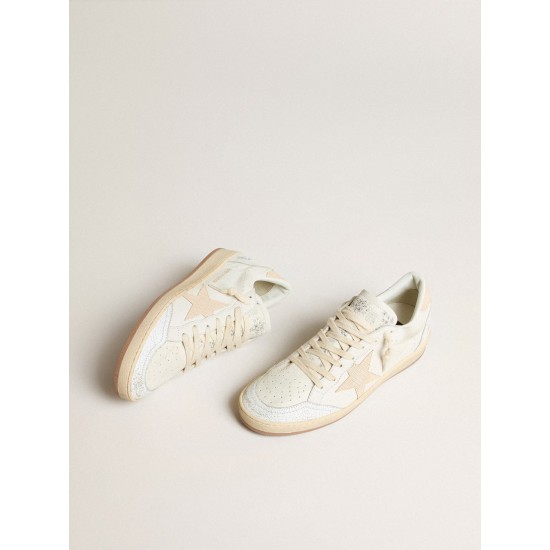 Women’s Ball Star LTD CNY in white leather with ivory star