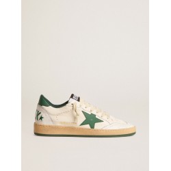 Women's Ball Star Wishes in white nappa leather with green leather star and heel tab