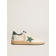 Women's Ball Star Wishes in white nappa leather with green leather star and heel tab