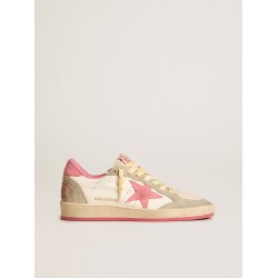 Women's Ball Star LTD in nappa with pink suede star and dove-gray inserts
