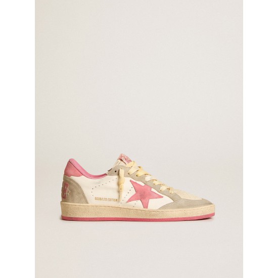 Women's Ball Star LTD in nappa with pink suede star and dove-gray inserts
