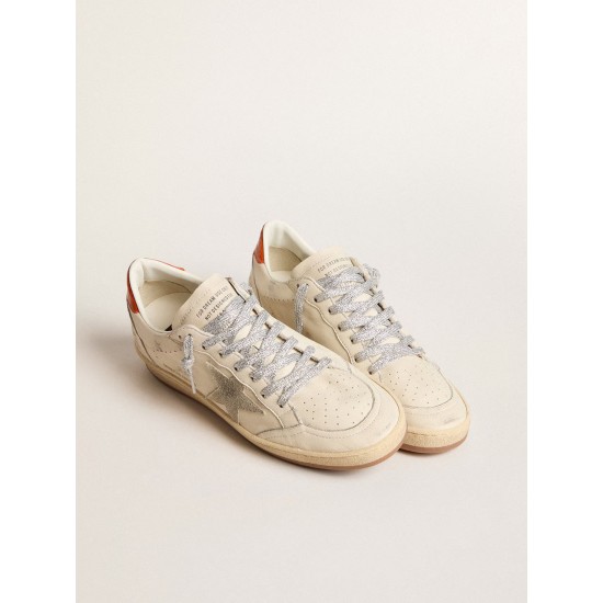 Ball Star LTD with ice-gray suede star and orange heel tab