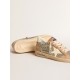 Ball Star in platinum glitter with cream leather star and nubuck toe