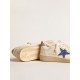 Ball Star with blue glitter star and dove-gray suede heel tab