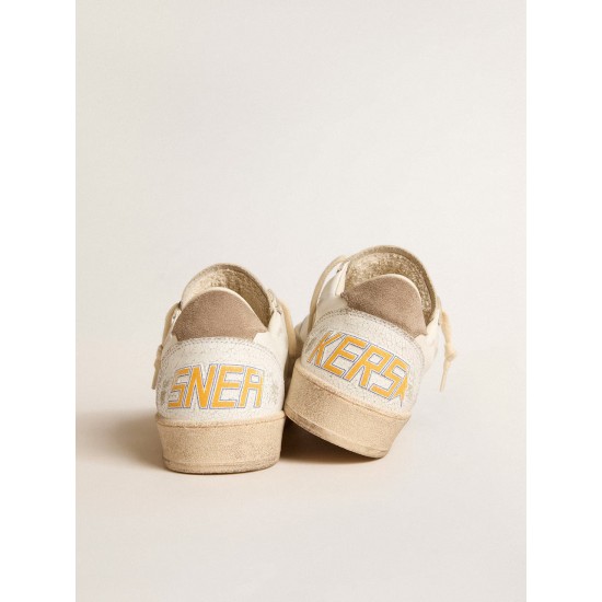 Ball Star with blue glitter star and dove-gray suede heel tab