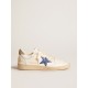 Ball Star with blue glitter star and dove-gray suede heel tab