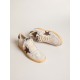 Women's Ball Star in white nubuck leather with brown suede star and heel tab