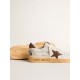 Women's Ball Star in white nubuck leather with brown suede star and heel tab