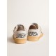 Women's Ball Star in white nubuck leather with brown suede star and heel tab