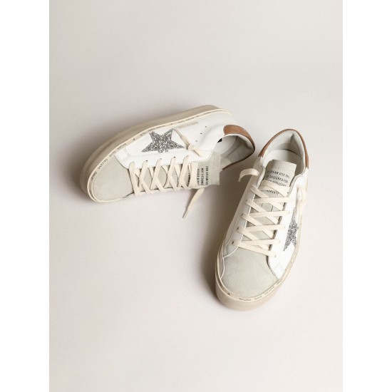 Hi Star with silver glitter star and dove-gray nubuck heel tab