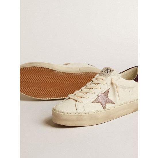 Women's Hi Star LTD in nappa with glitter star and lizard-print heel tab