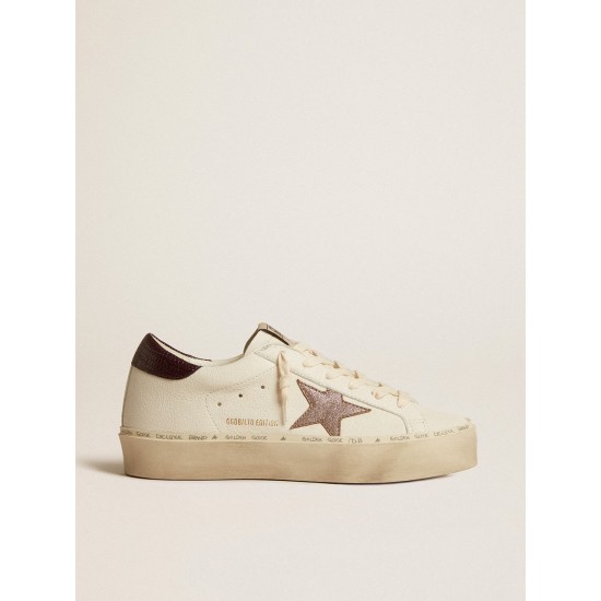 Women's Hi Star LTD in nappa with glitter star and lizard-print heel tab