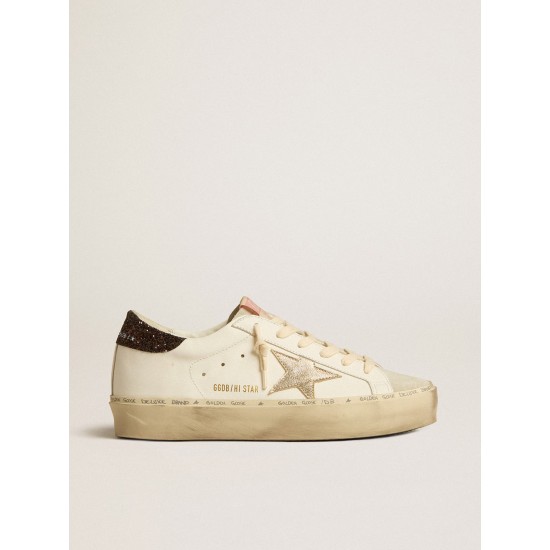 Hi Star with platinum metallic leather star and glitter heel tab