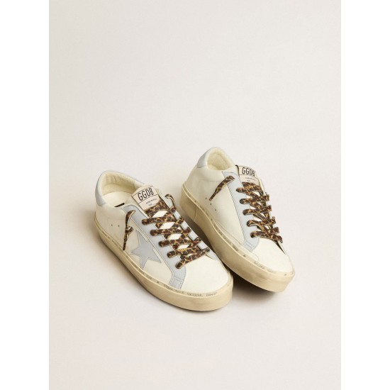 Hi Star LTD in leather with light blue leather star and heel tab