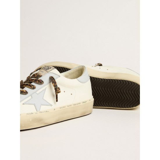 Hi Star LTD in leather with light blue leather star and heel tab
