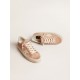 Women's Hi Star in pink suede with cream star and silver leather heel tab