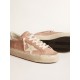 Women's Hi Star in pink suede with cream star and silver leather heel tab