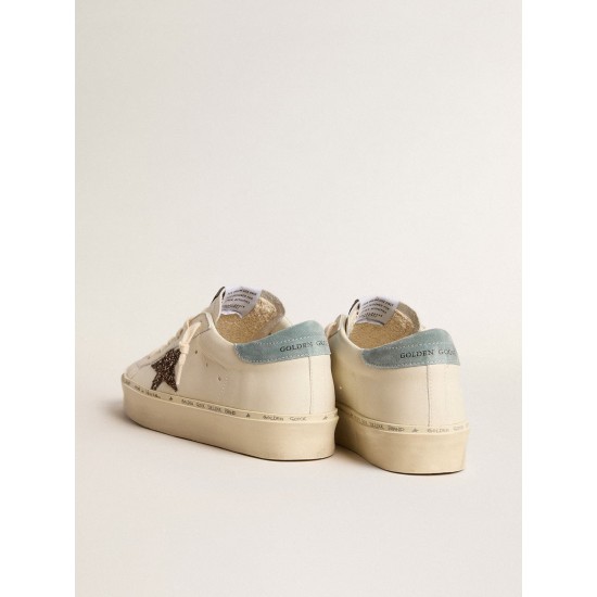 Women's Hi Star LTD with hazelnut glitter star and light blue suede heel tab