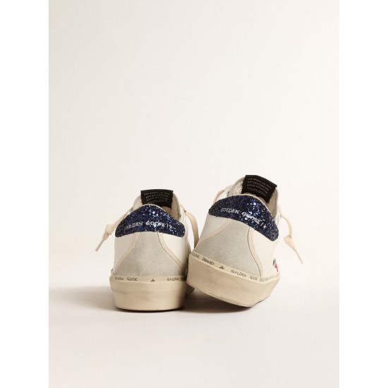 Hi Star with fuchsia leather star and blue glitter heel tab