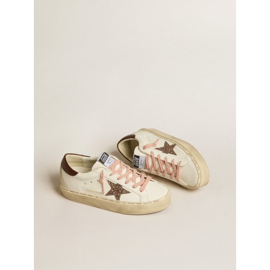Women's Hi Star LTD with glitter star and brown lizard-print heel tab