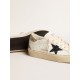 Women's Hi Star with blue glitter star and platinum glitter heel tab