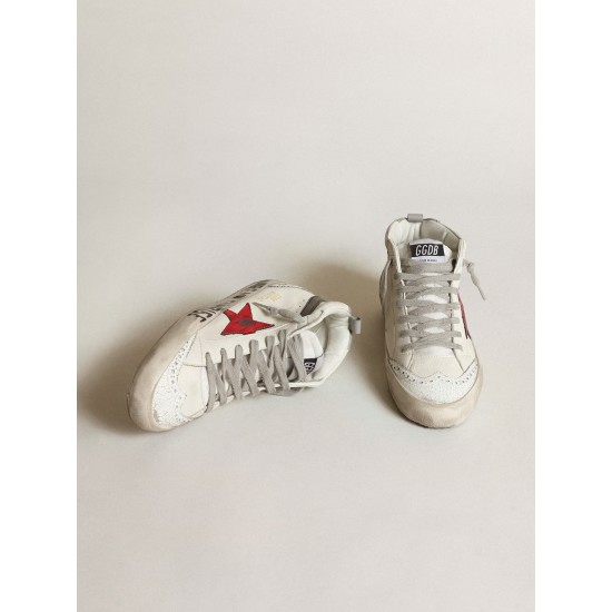 Mid Star with a pink laminated leather star and black flash