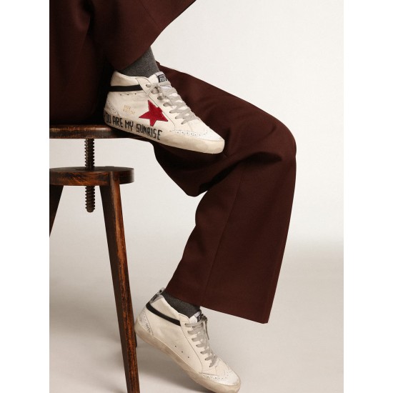 Mid Star with a pink laminated leather star and black flash