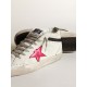 Mid Star with a pink laminated leather star and black flash
