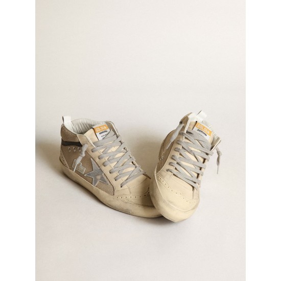 Women's Mid Star LTD in cream-colored mesh with silver star