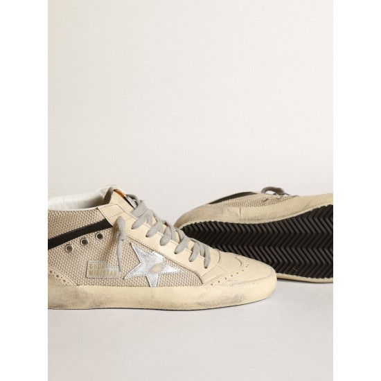 Women's Mid Star LTD in cream-colored mesh with silver star