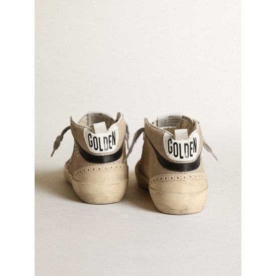 Women's Mid Star LTD in cream-colored mesh with silver star