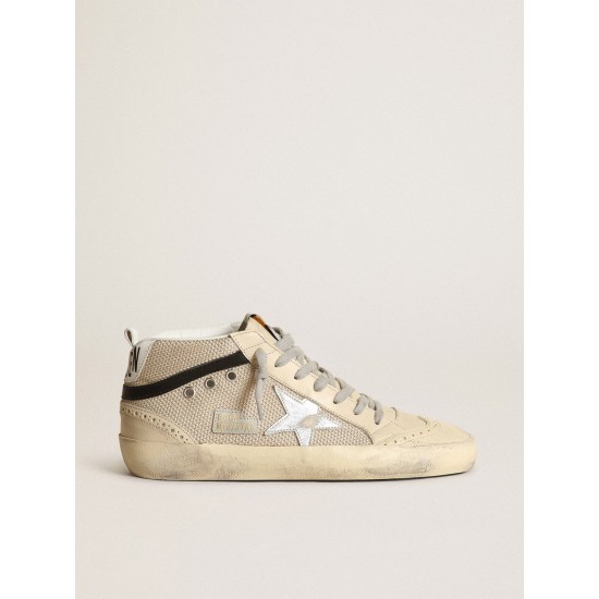 Women's Mid Star LTD in cream-colored mesh with silver star
