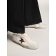 Women's Mid Star LTD in white nylon with leopard print pony skin star